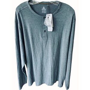 Ascend Mens NEW Long Sleeve Henley Stormy Weather Charcoal Gray  XL